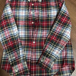 Kids Plaid Button-Down Shirt - Red, Blue, and Whitest